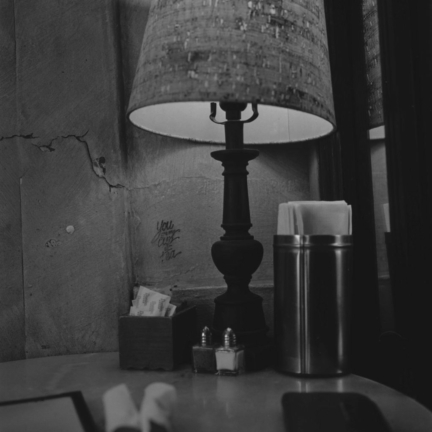Black and White, Lamp, Table, Salt and Pepper